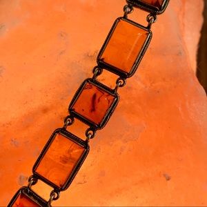 Vintage Amber Link Bracelet